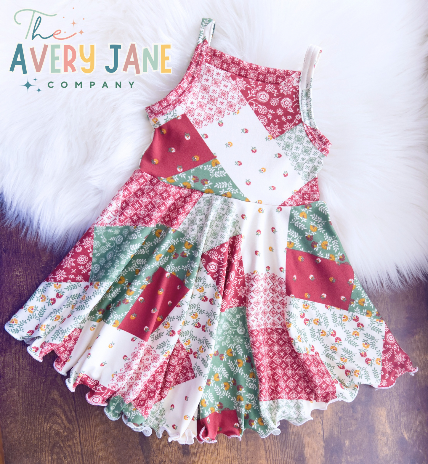 Red Patchwork Jase Tofino Dress