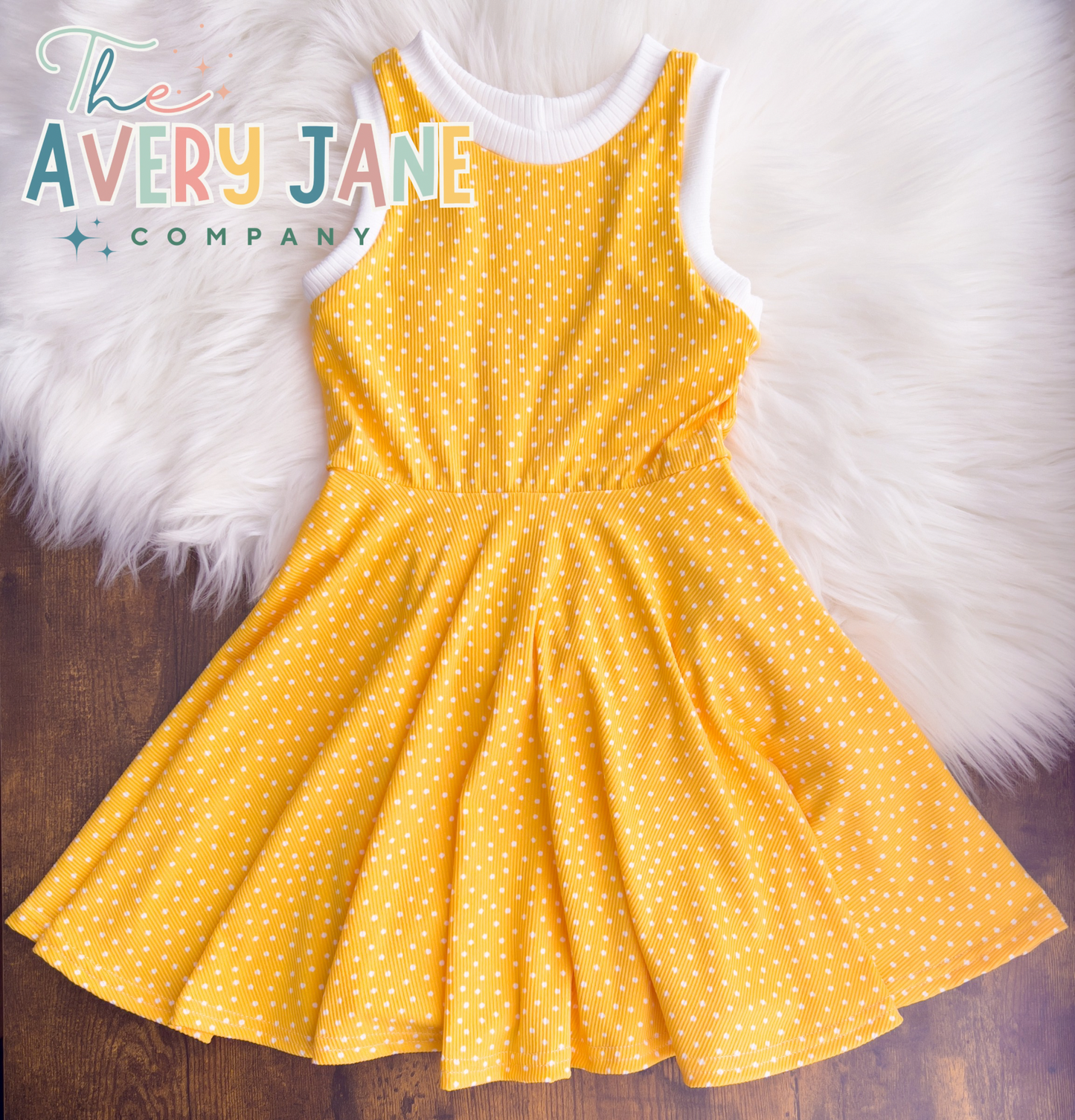 Yellow Dots Kelsey Dress w/ Pockets