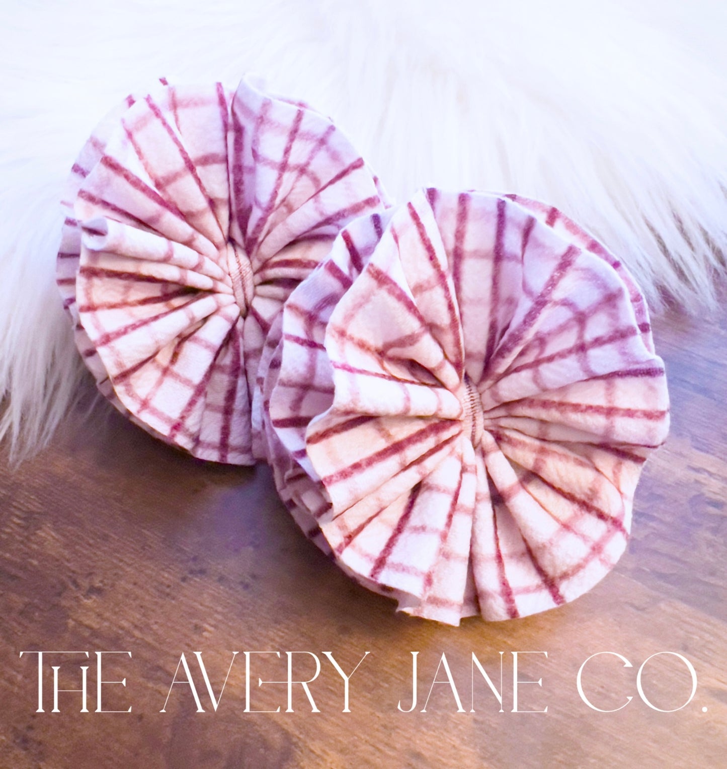 Cream/Burgundy Plaid