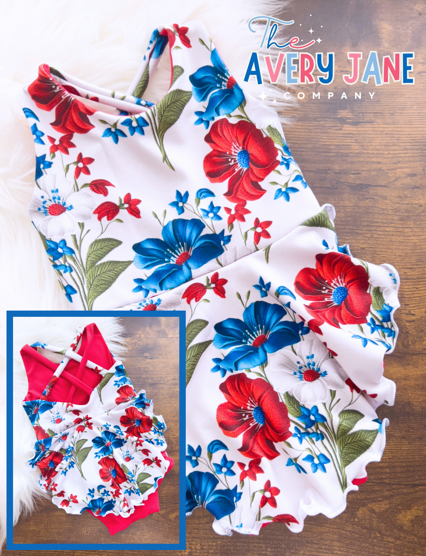 RWB Floral - Indy Skirted Leo