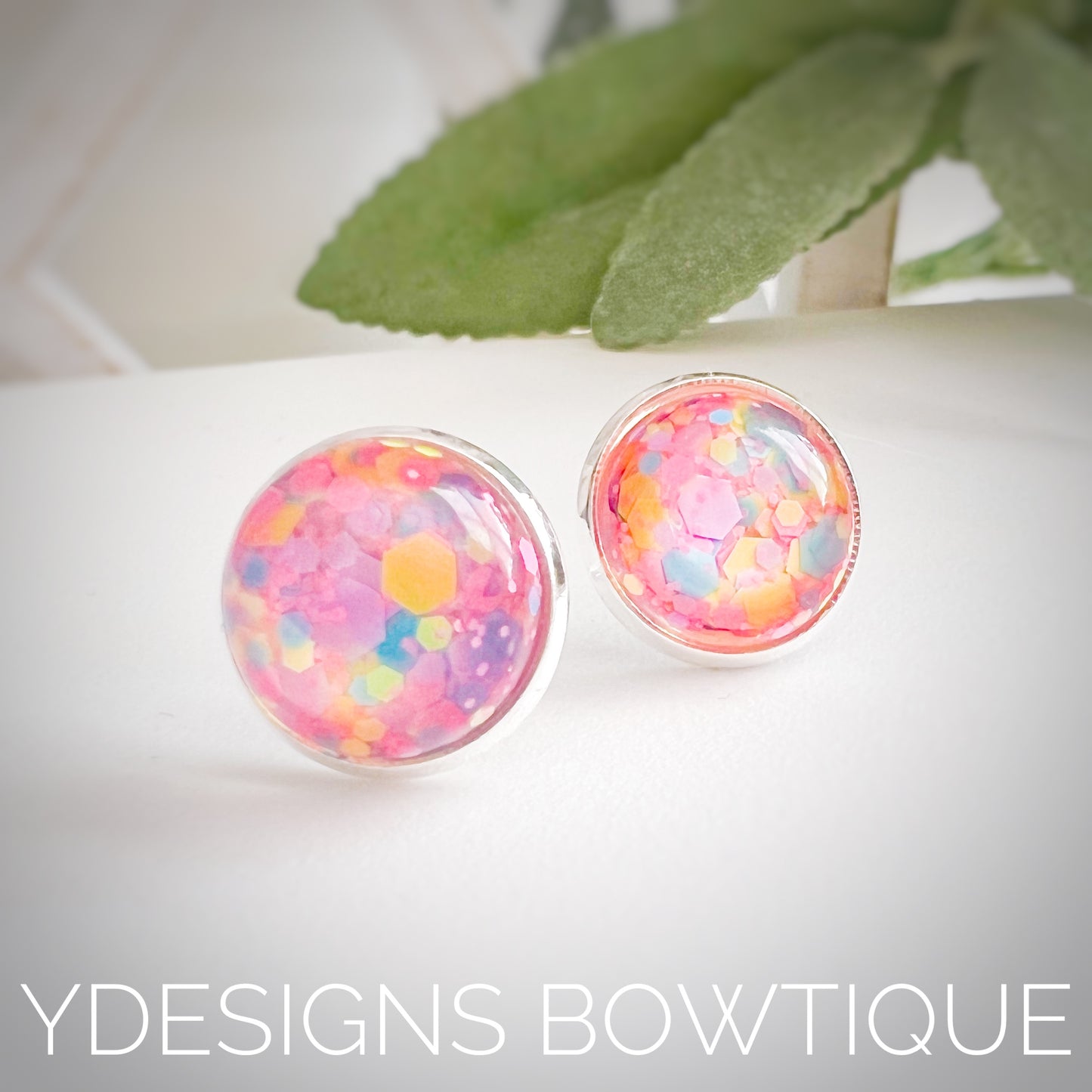 Spring Confetti Cabochon Earrings