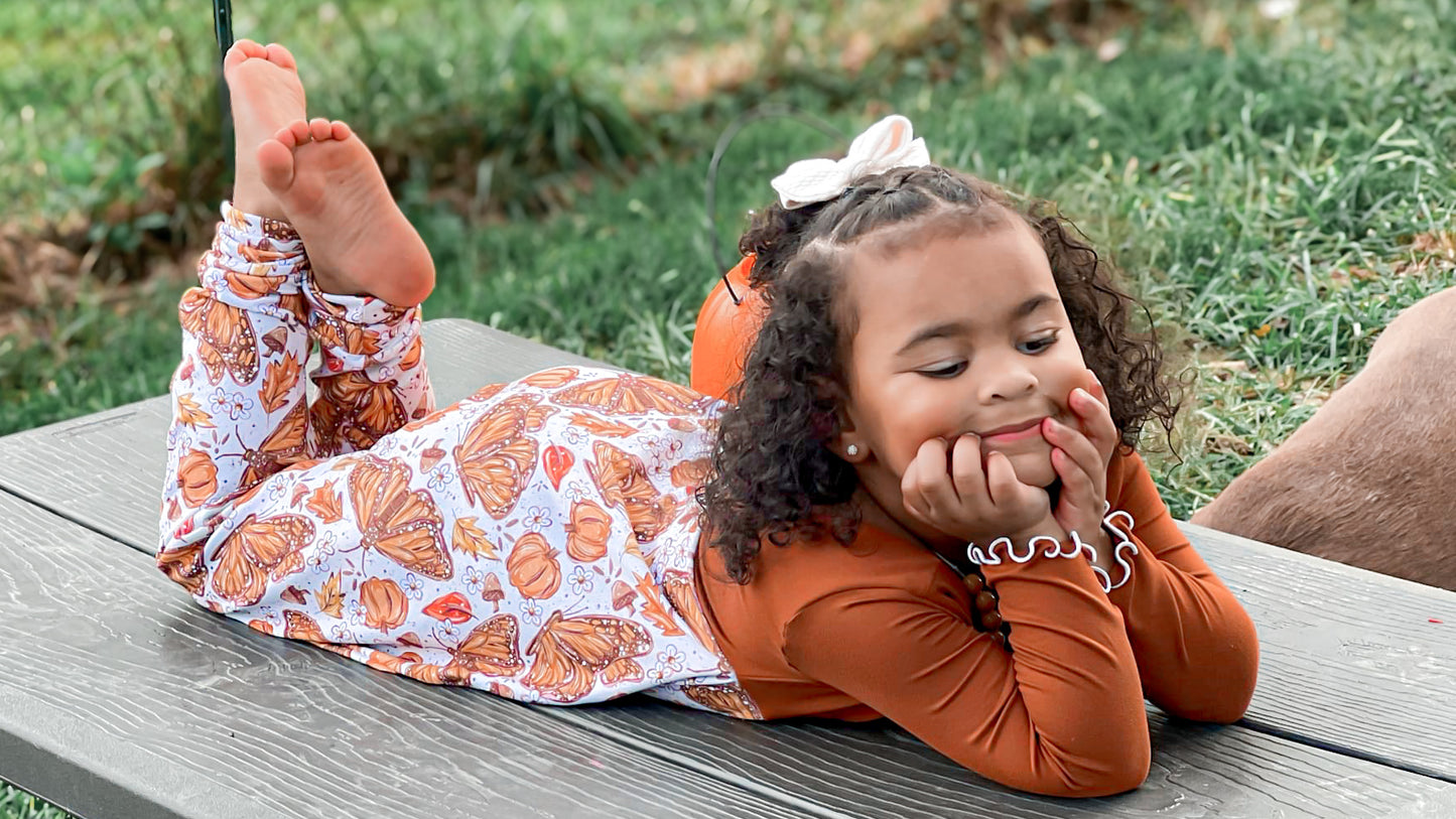 Fall Butterfly Magnolia Romper