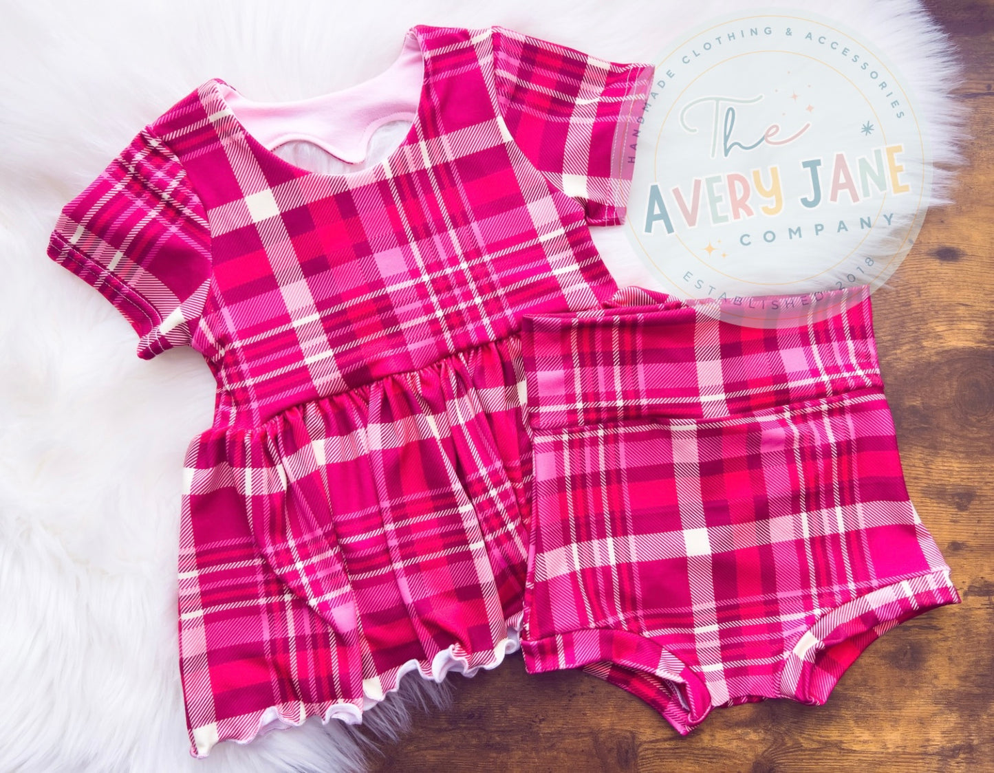 Sweetheart Plaid - Yvonne Peplum & Bummie Set