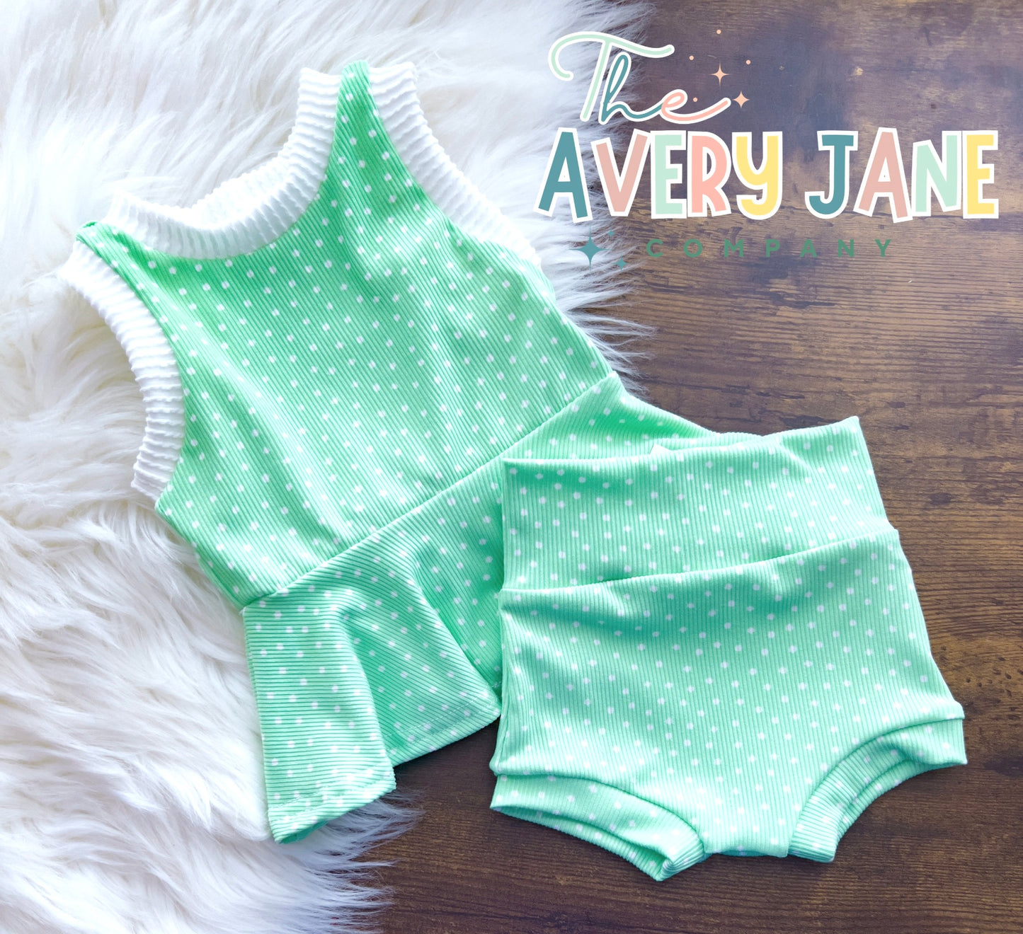 Lime Green Dots Kelsey Peplum & Bummies