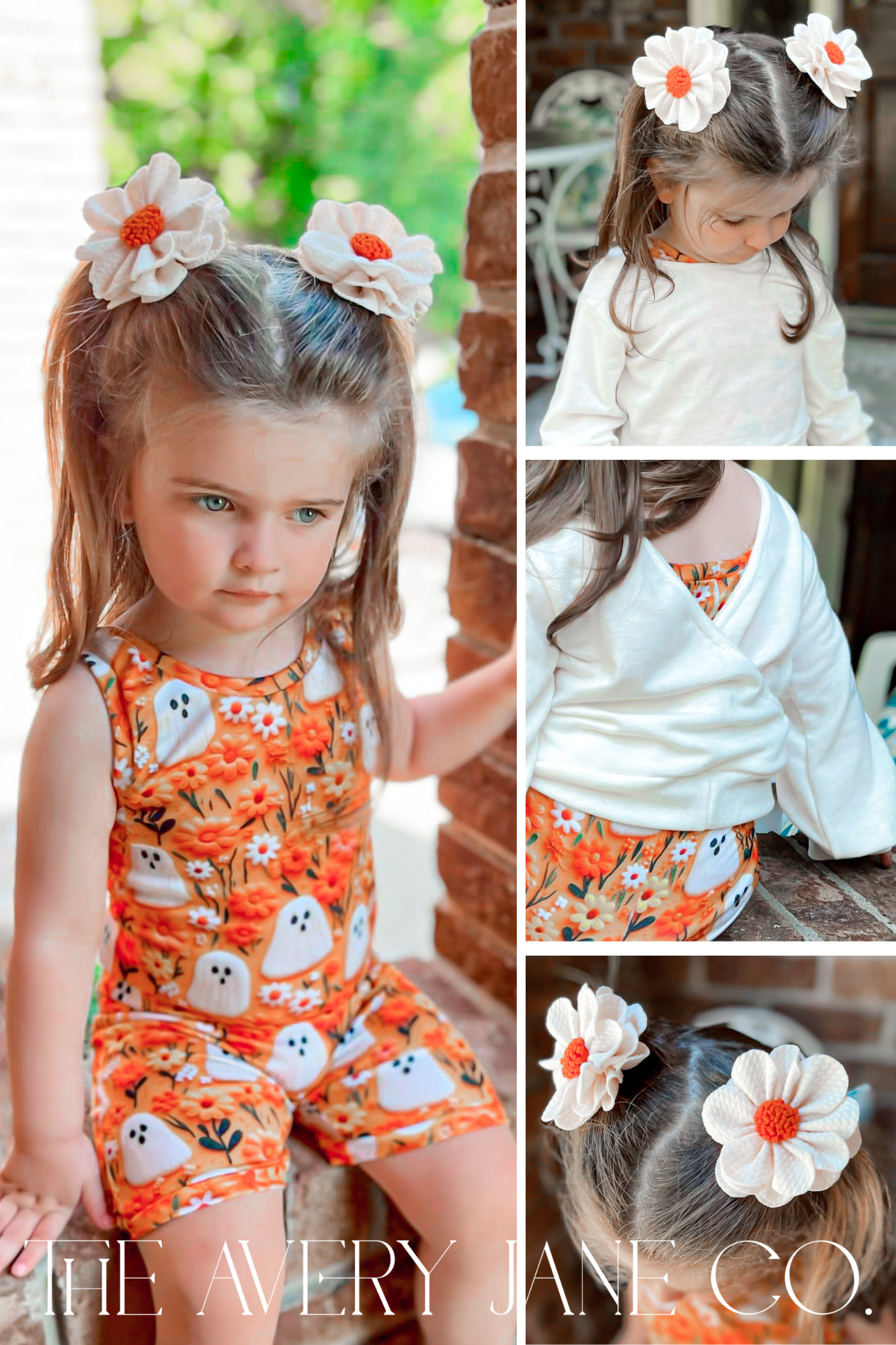 Orange Floral Ghost Clara Unitard & Sweater