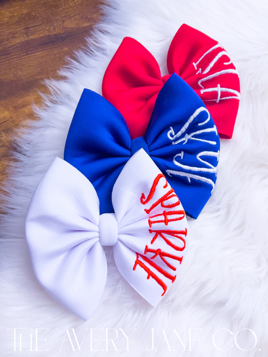 RWB Embroidery Bow