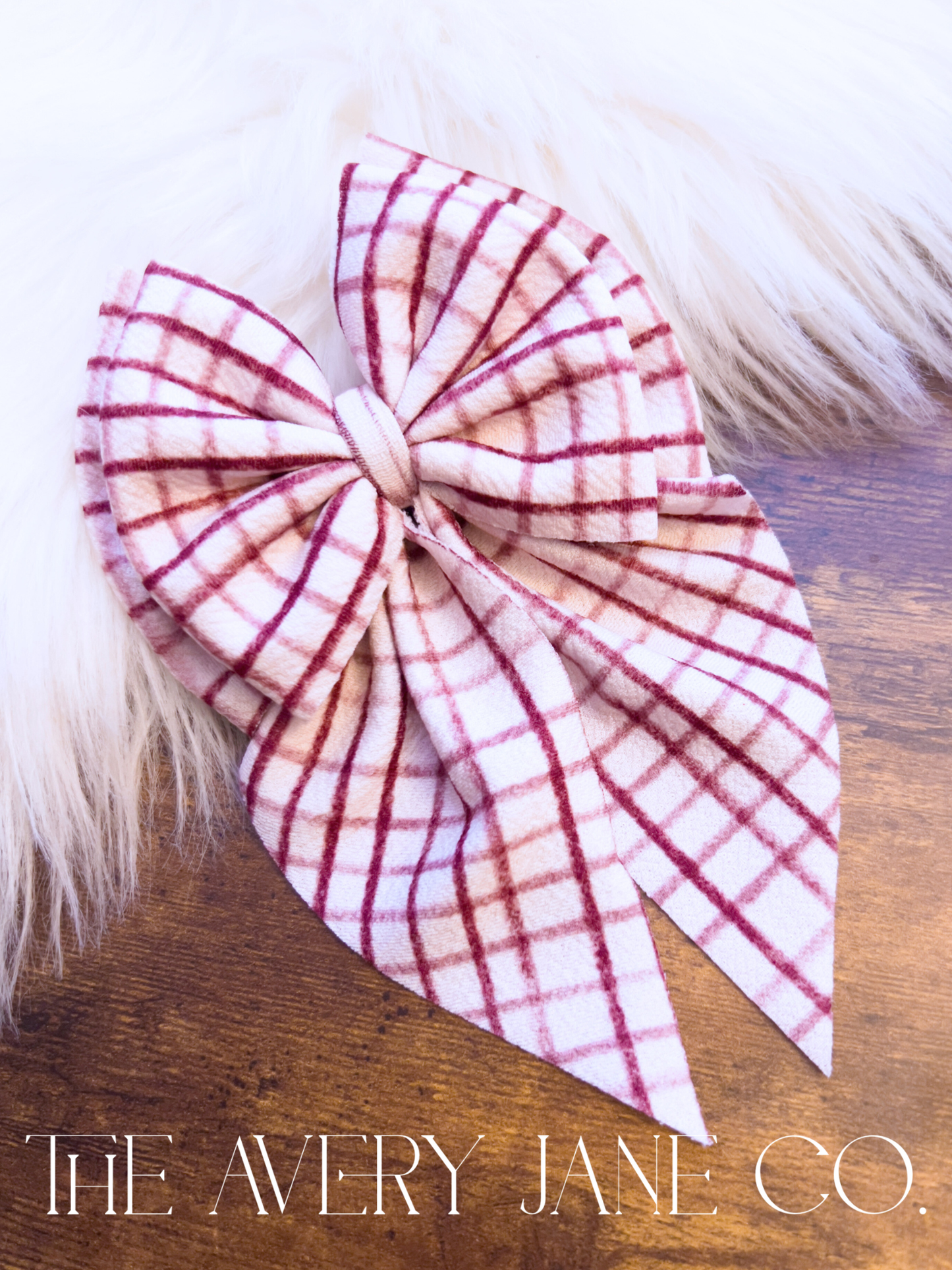 Cream/Burgundy Plaid