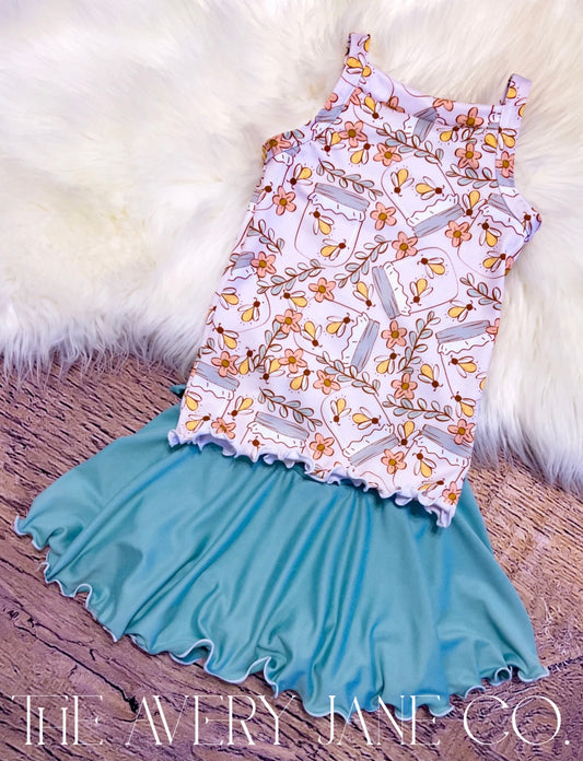 Firefly Jase Tank & Skirted Bummies - 3T