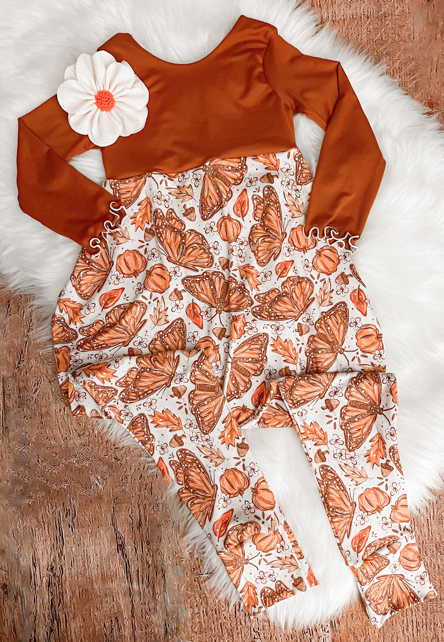 Fall Butterfly Magnolia Romper