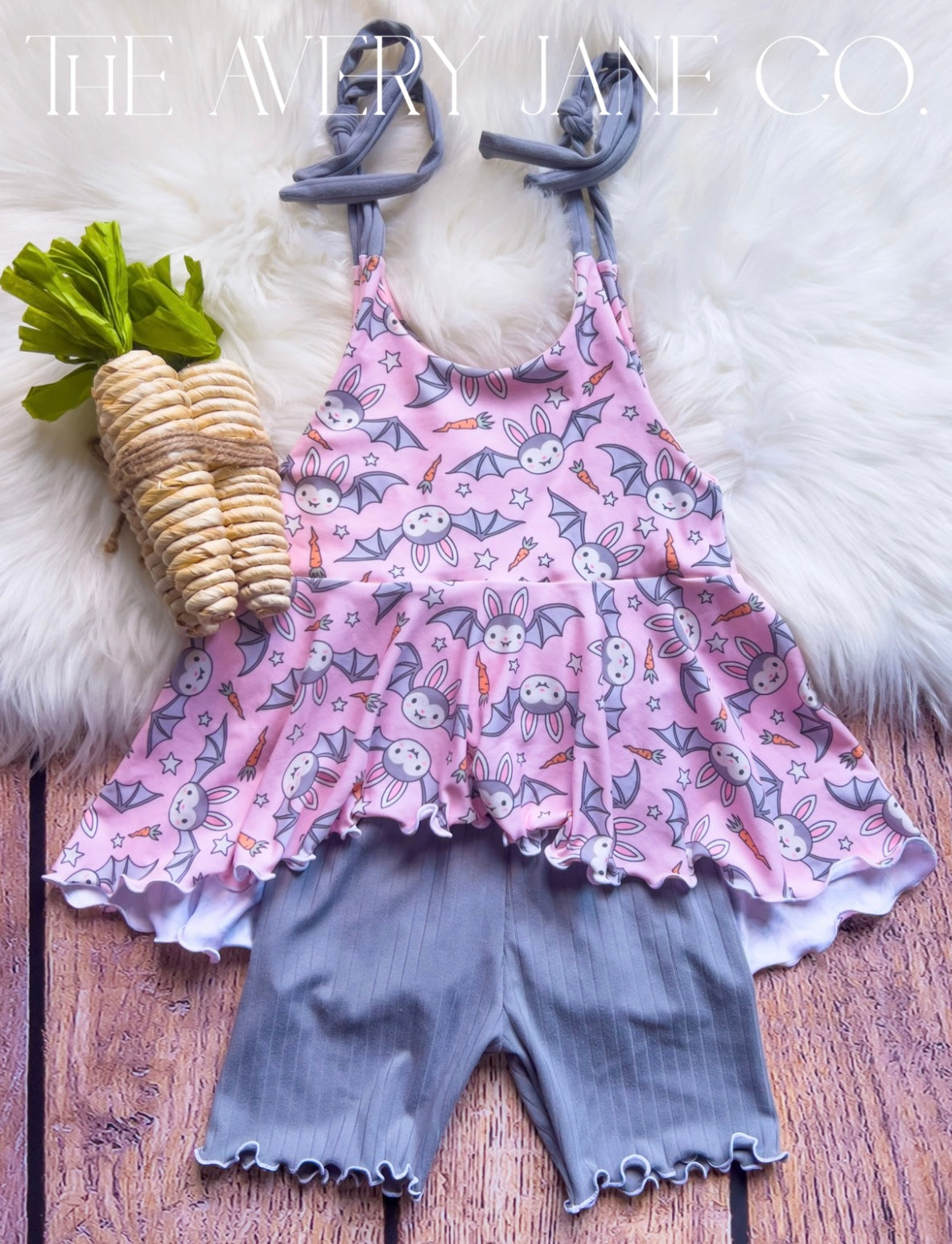 Batty Bunny Camellia Peplum & Bikers