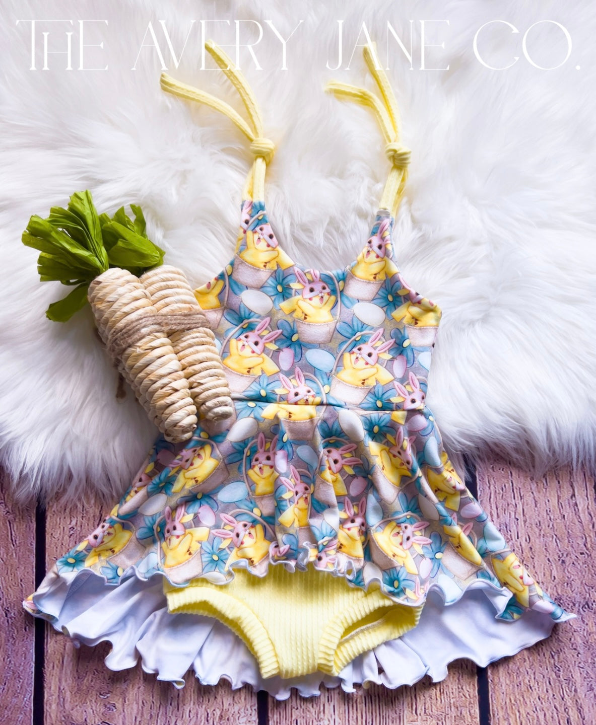 Electric Bunny High Low Brielle Skirted Romper