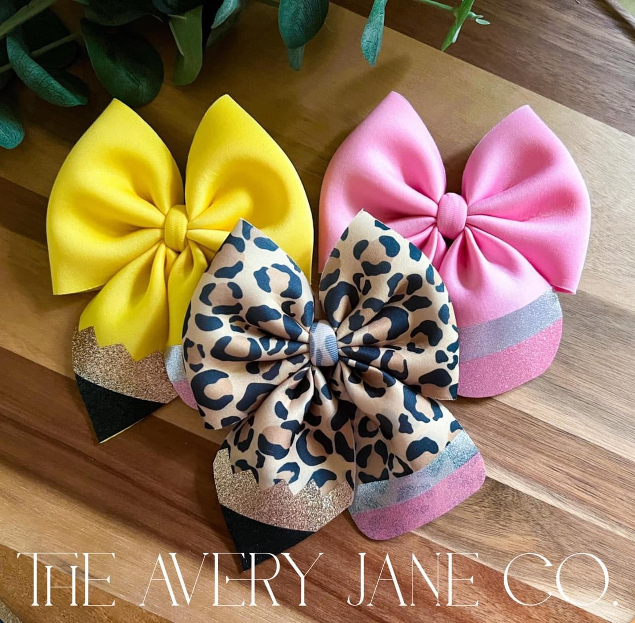 Cheetah Pencil Bow