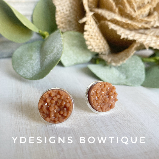 Pumpkin Spice Faux Druzy Earrings
