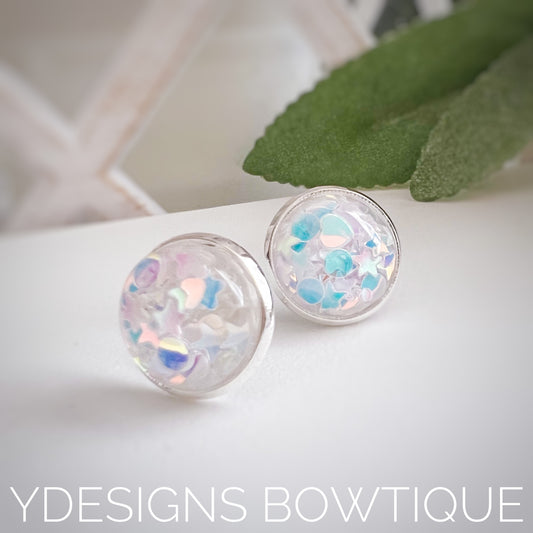 Star Confetti Cabochon Earrings