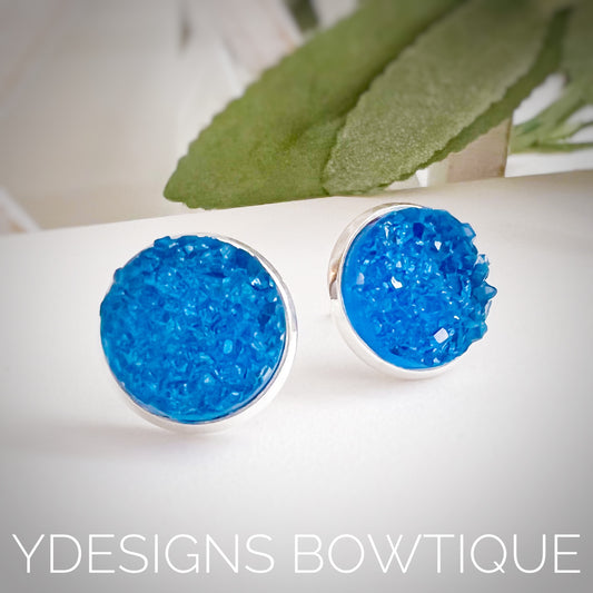 Blueberry Faux Druzy Earrings